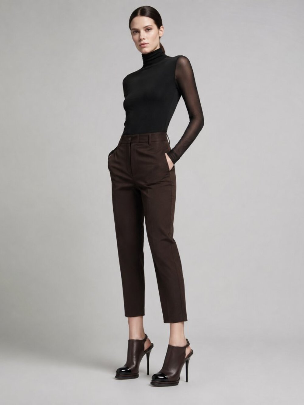 Alexander Wang Caroline Cap Toe Slingback Platform Bootie Stiletto Heels Booties